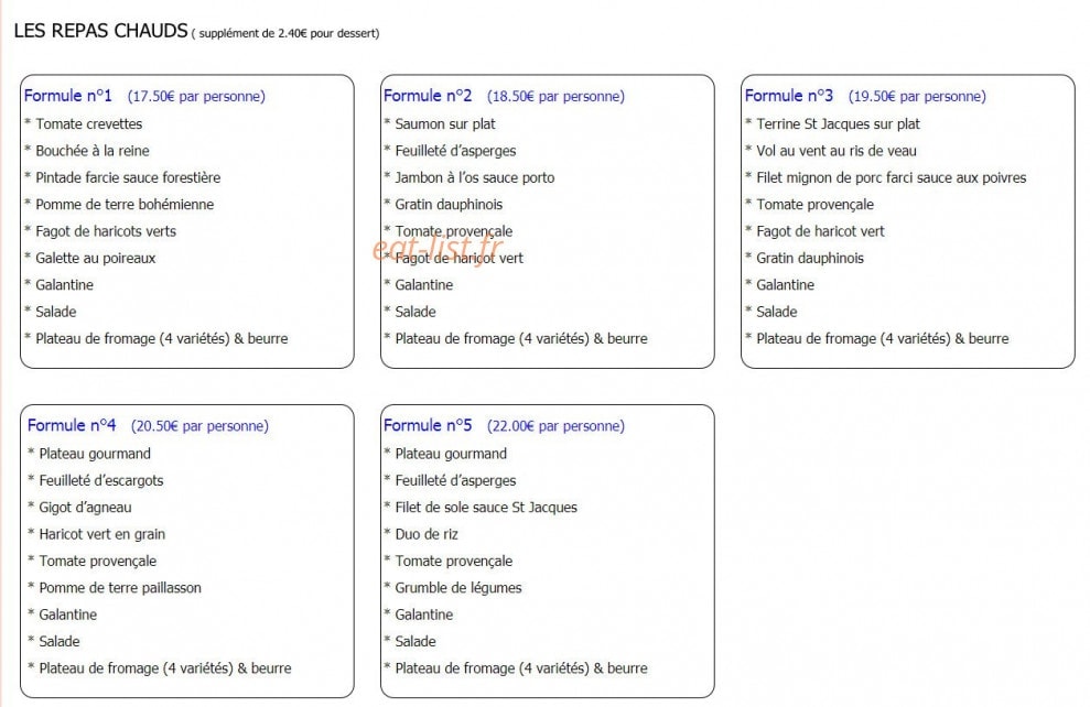 Au Pied de Cochon — carte page 2
