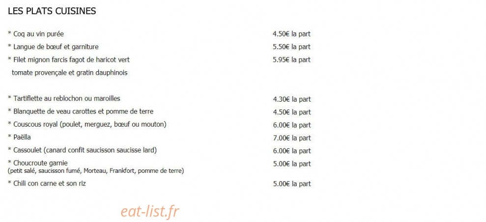 Au Pied de Cochon — carte page 3