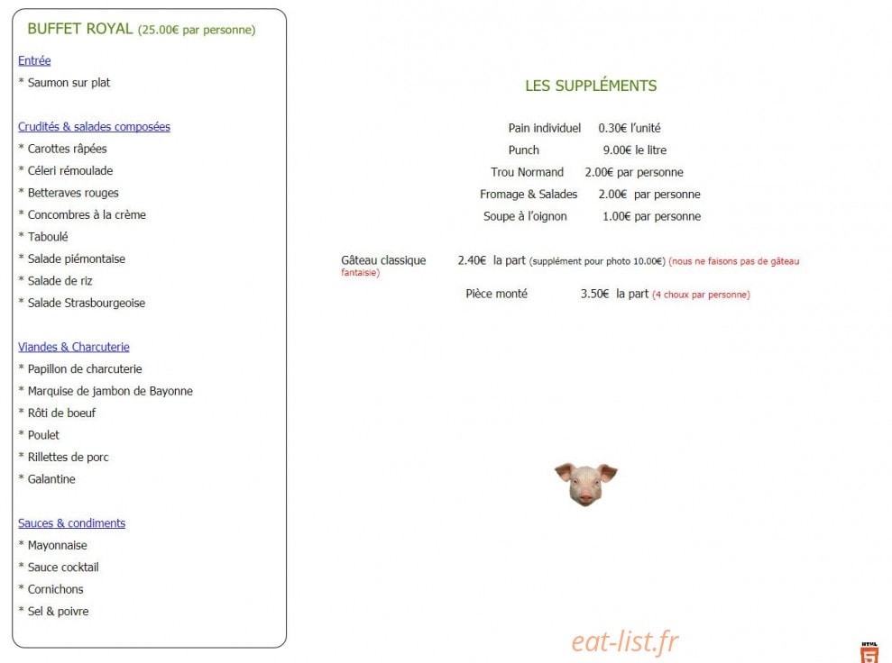 Au Pied de Cochon — carte page 5
