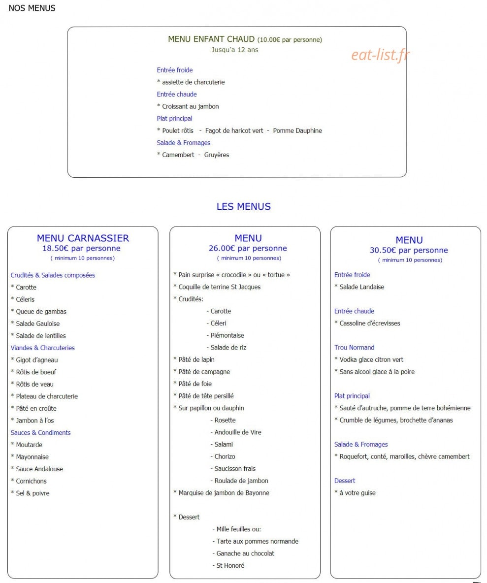 Au Pied de Cochon — carte page 6