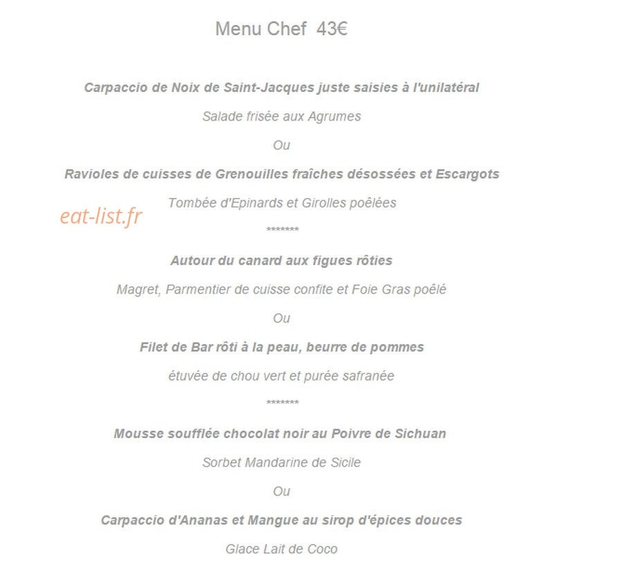 Auberge de l'Ermitage — carte page 3