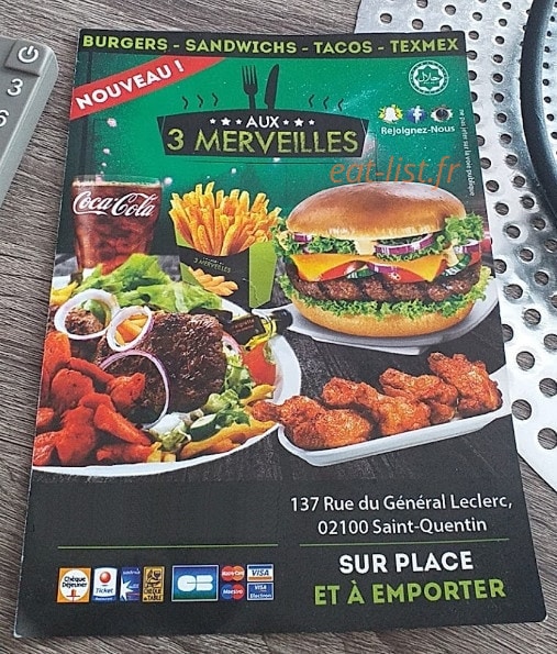 Aux 3 Merveilles — carte page 1