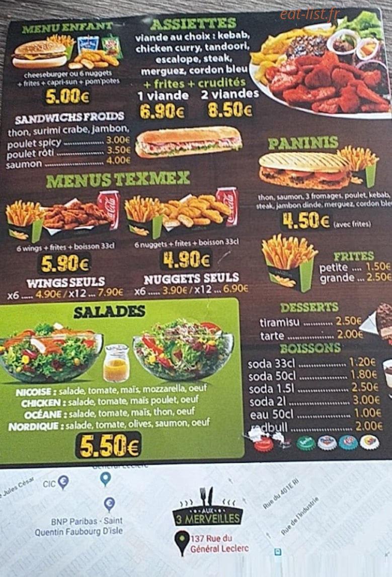 Aux 3 Merveilles — carte page 4