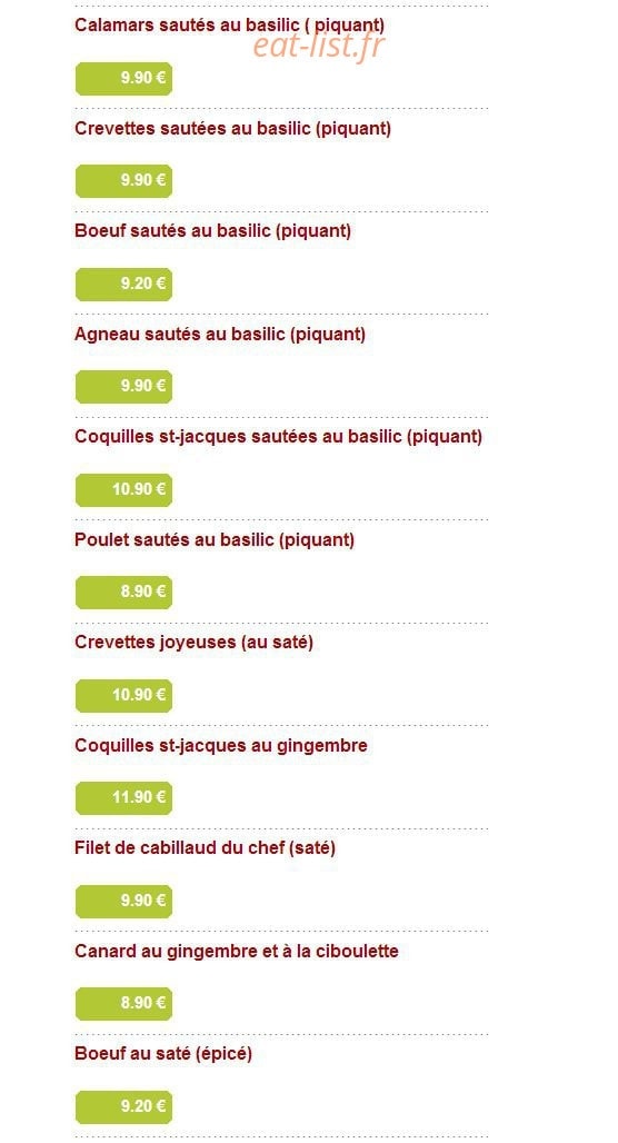 Aux Baguettes d'Or — carte page 14