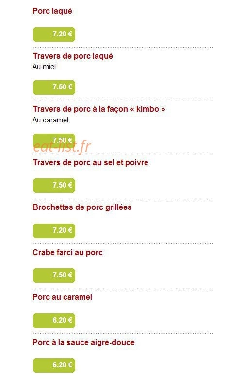 Aux Baguettes d'Or — carte page 8