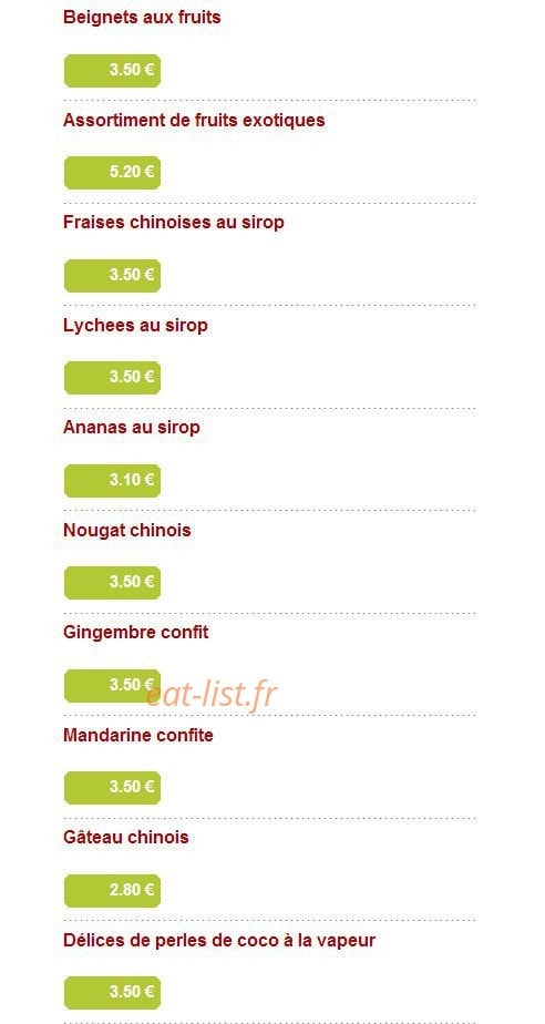 Aux Baguettes d'Or — carte page 16