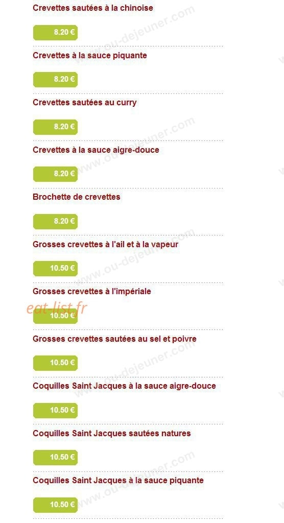 Aux Baguettes d'Or — carte page 5