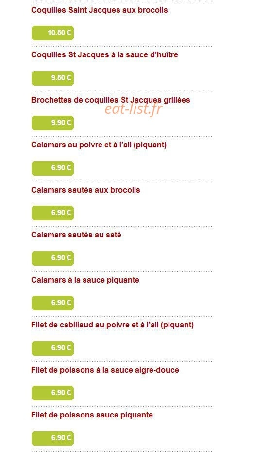 Aux Baguettes d'Or — carte page 6
