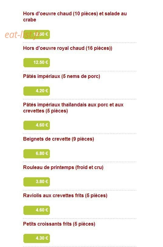 Aux Baguettes d'Or — carte page 2