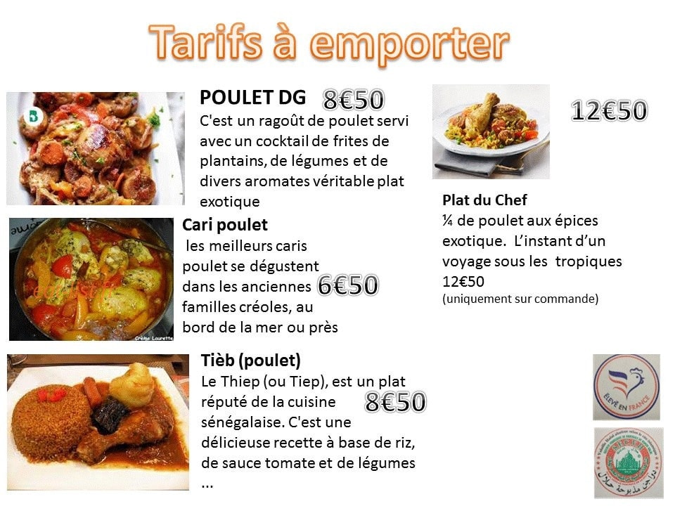 Chicken Georges — carte page 1