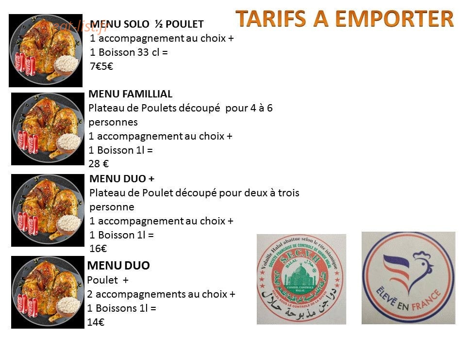 Chicken Georges — carte page 2