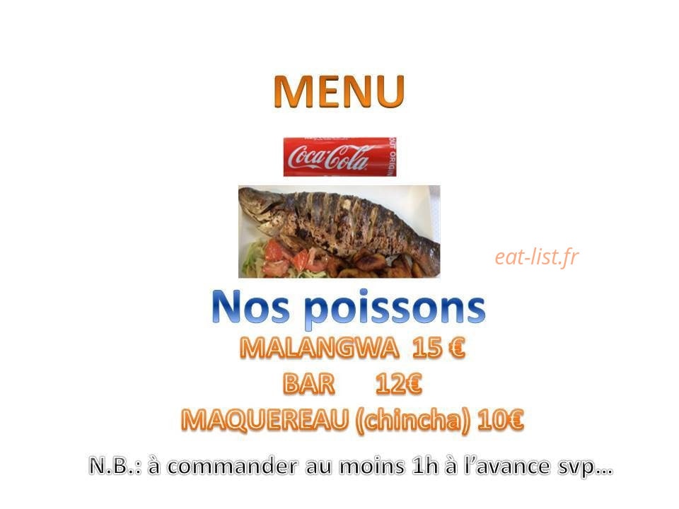 Chicken Georges — carte page 3