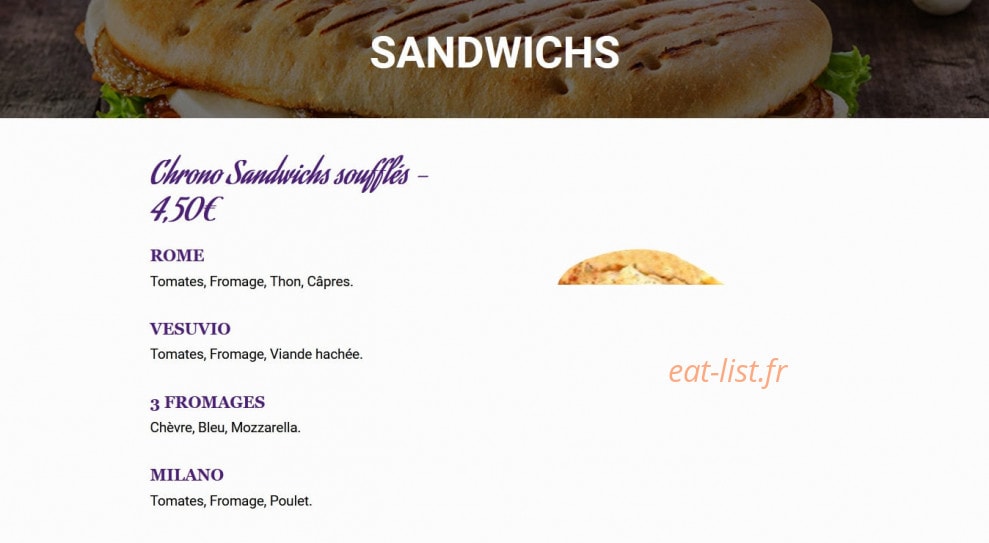 Chrono Pizza — carte page 4