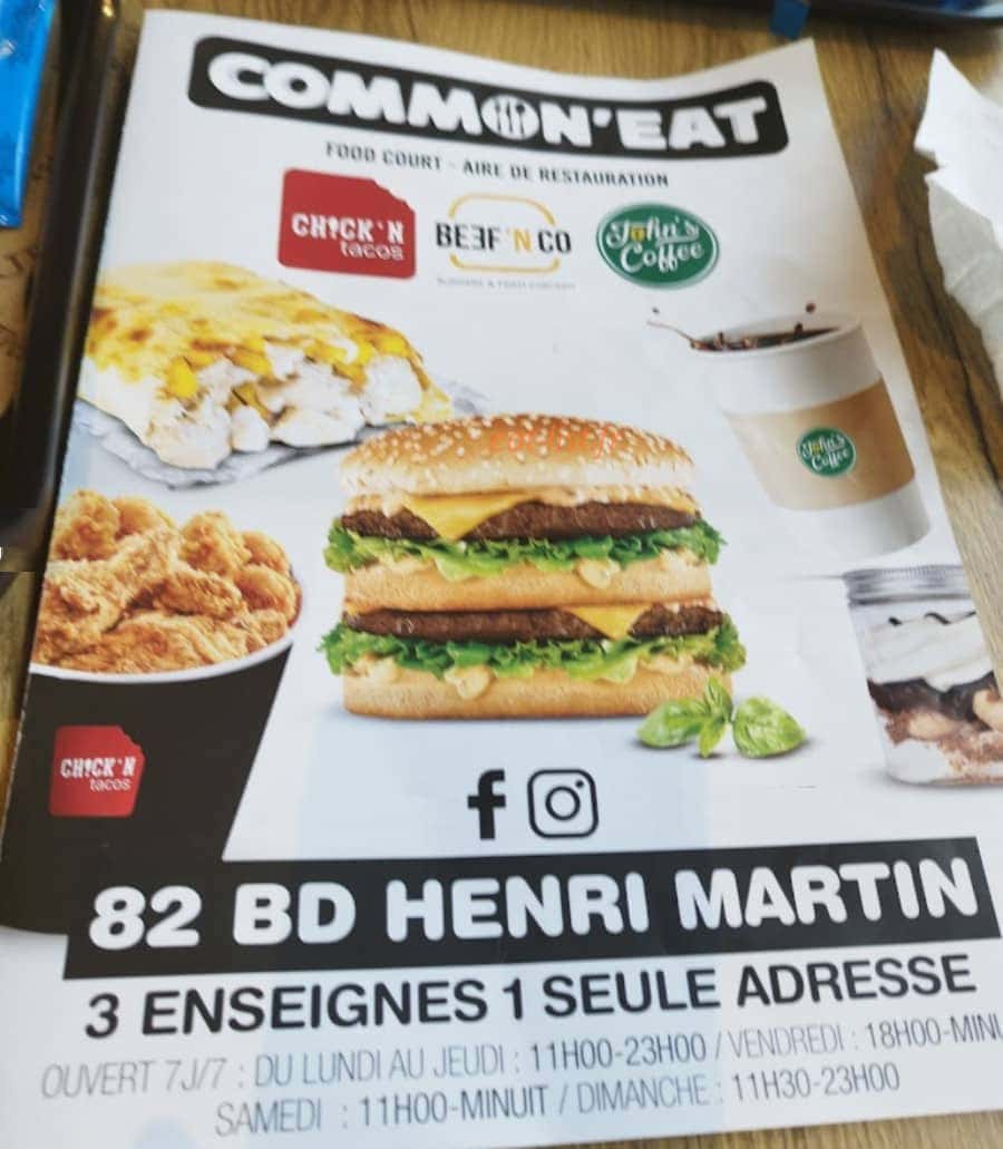 Common'Eat — carte page 1