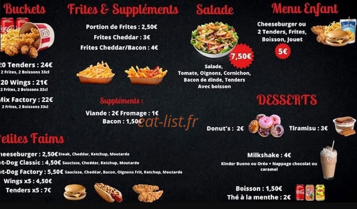 Food & Factory — carte page 1