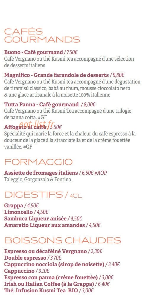Il Ristorante — carte page 16