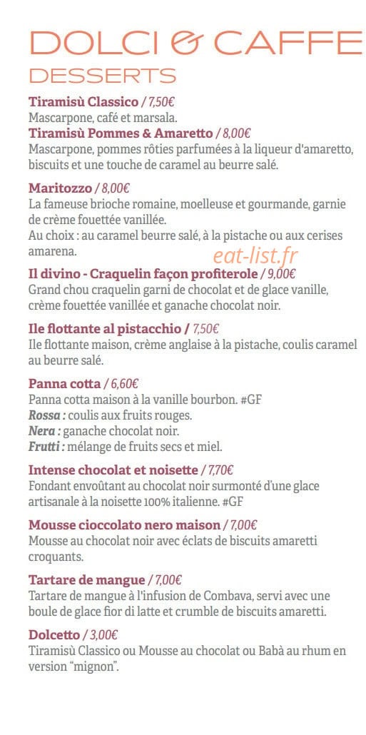 Il Ristorante — carte page 10