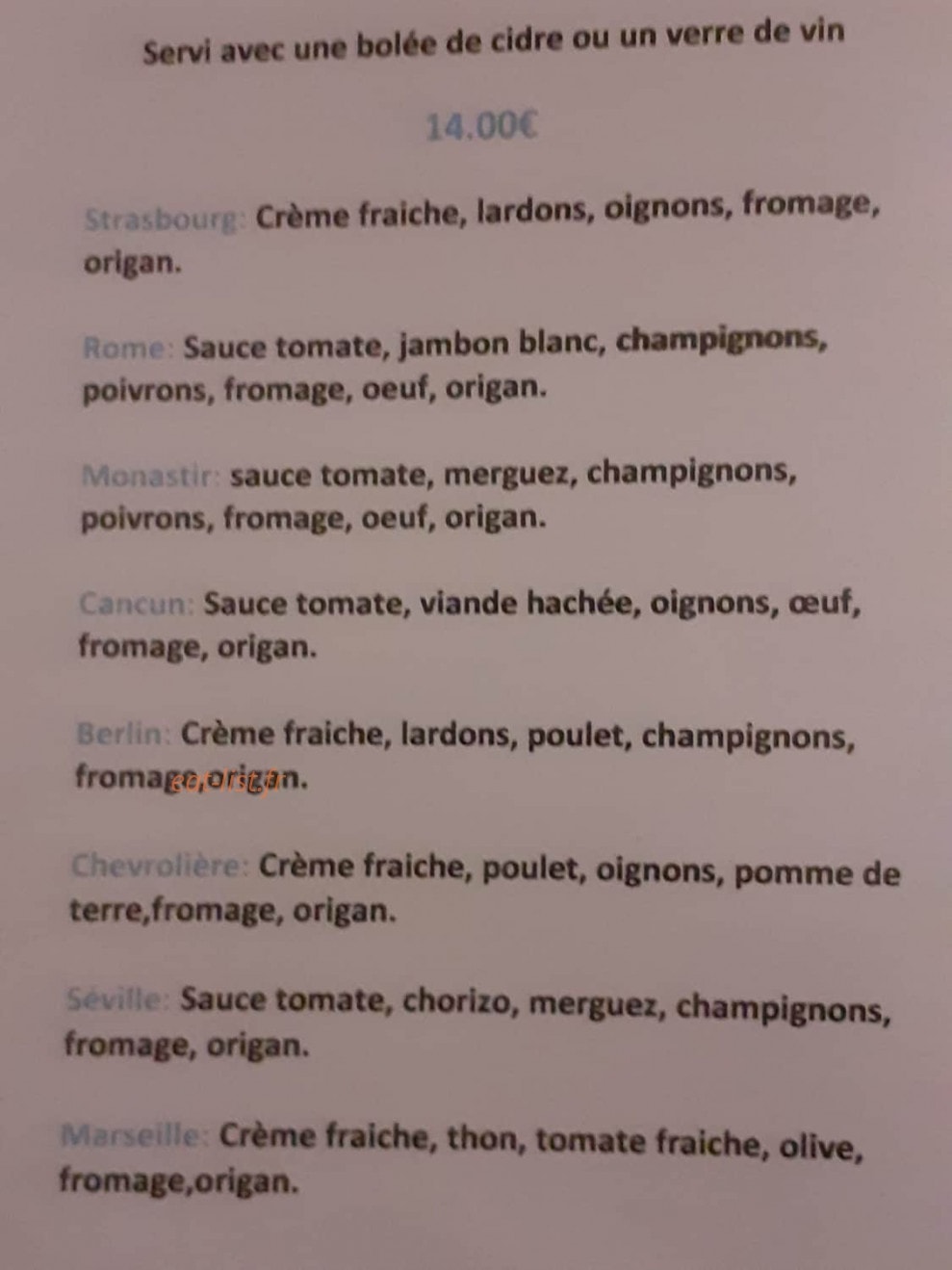 La Crèpe — carte page 4