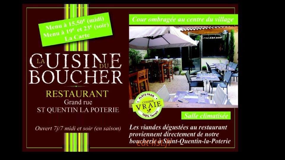 La Cuisine du Boucher — carte page 1