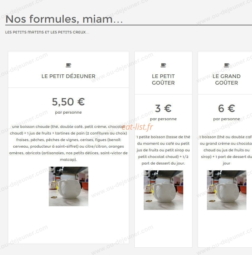 Le café des Potiers — carte page 1