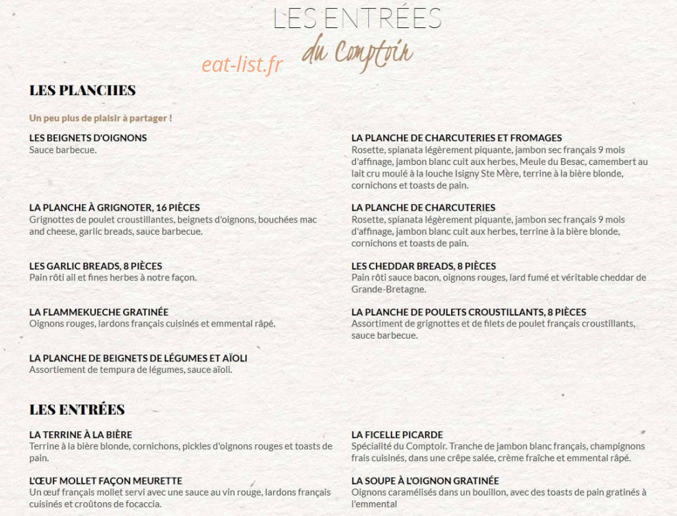 Le Comptoir du Malt — carte page 9