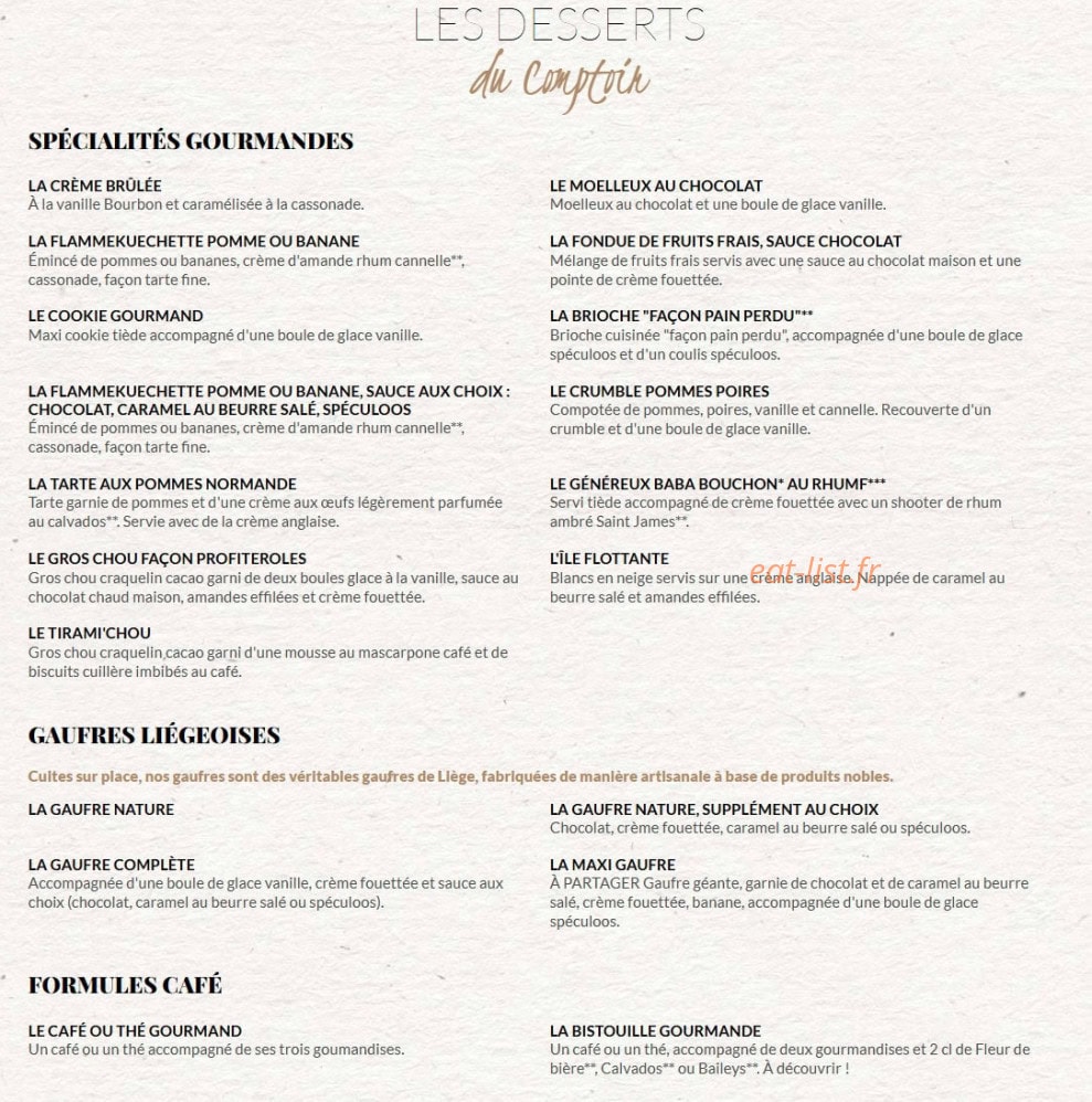 Le Comptoir du Malt — carte page 14