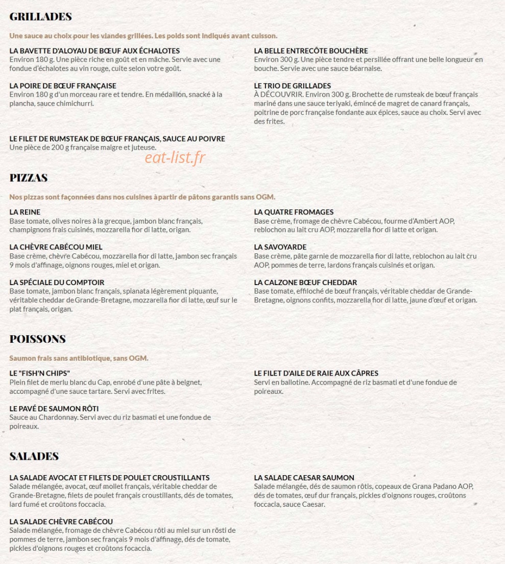 Le Comptoir du Malt — carte page 12