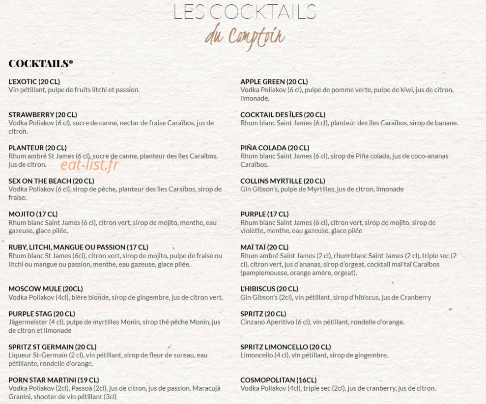 Le Comptoir du Malt — carte page 17