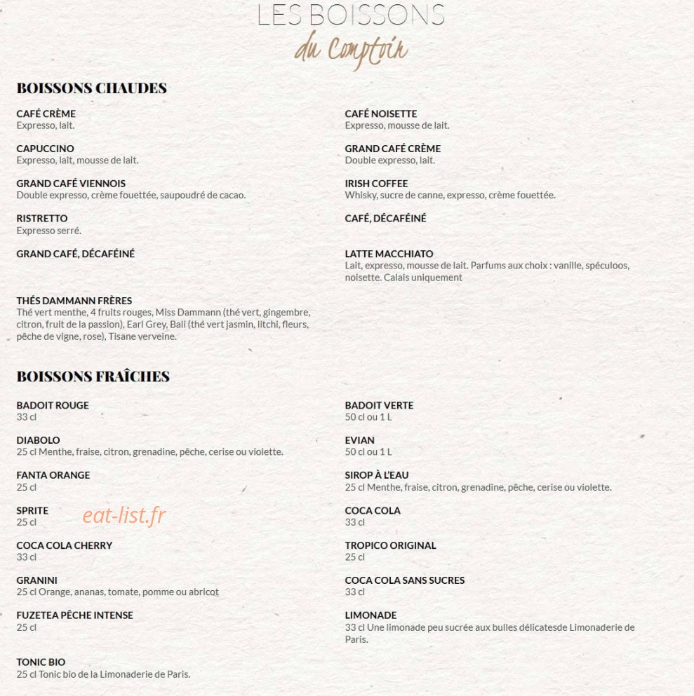 Le Comptoir du Malt — carte page 18