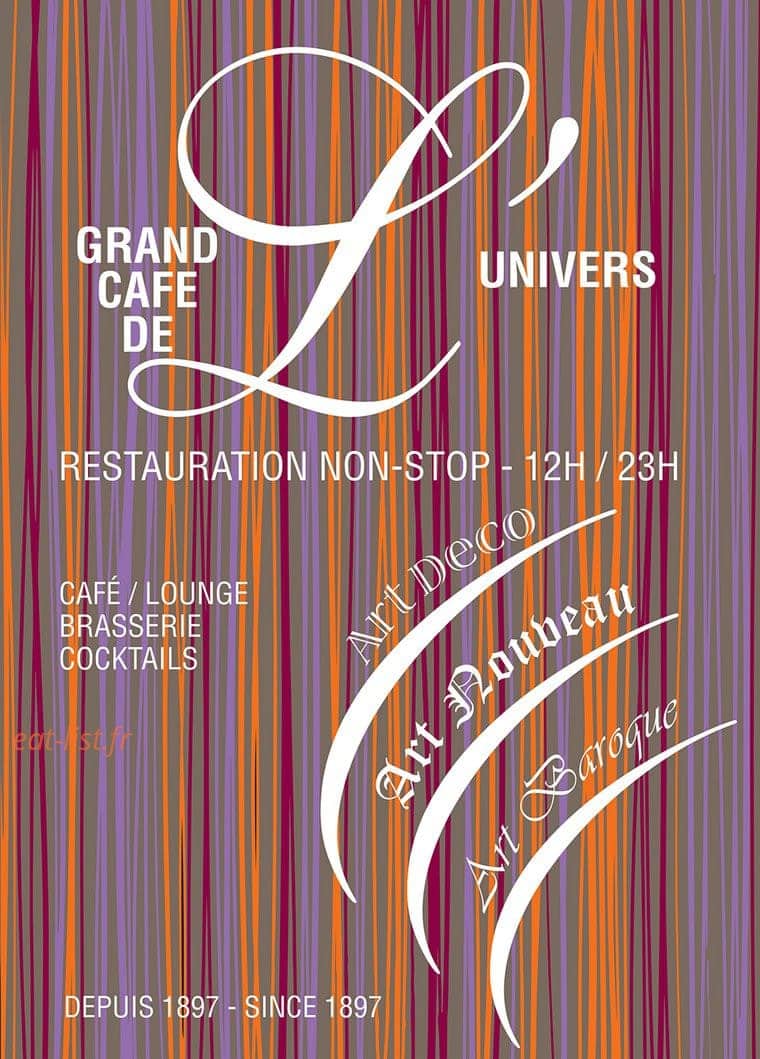 Le Grand Café de l'Univers — carte page 1