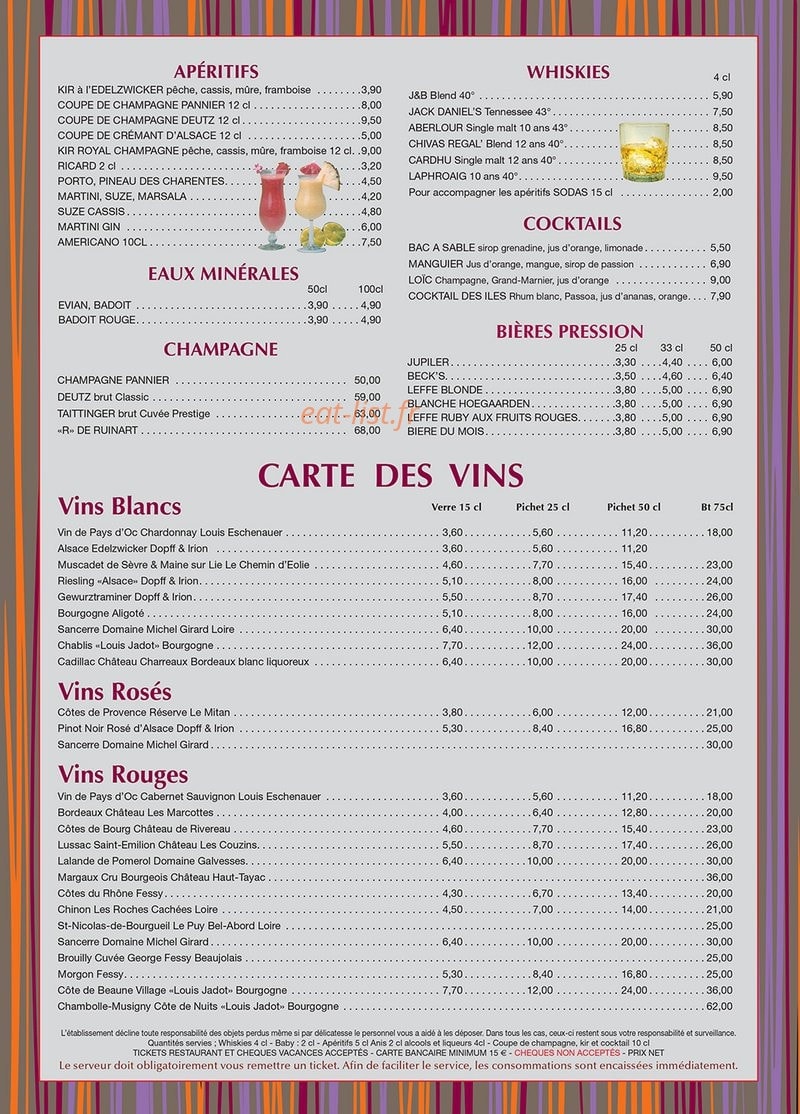 Le Grand Café de l'Univers — carte page 4