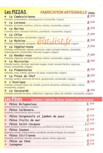Le Scampi — carte page 3