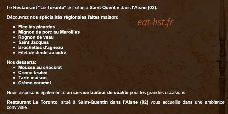Le Toronto — carte page 1