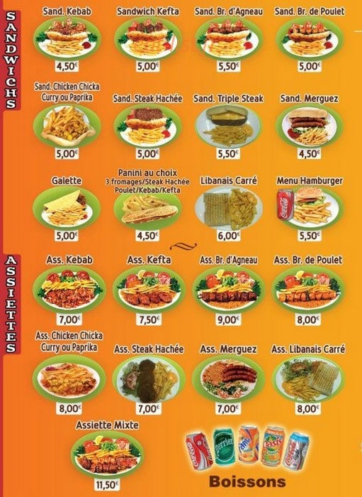 Maison de kebab — carte page 2