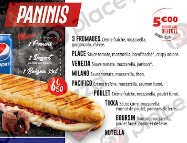 Place Pizza — carte page 4