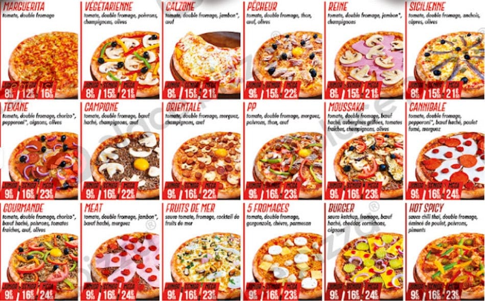 Place Pizza — carte page 3