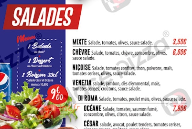 Place Pizza — carte page 6