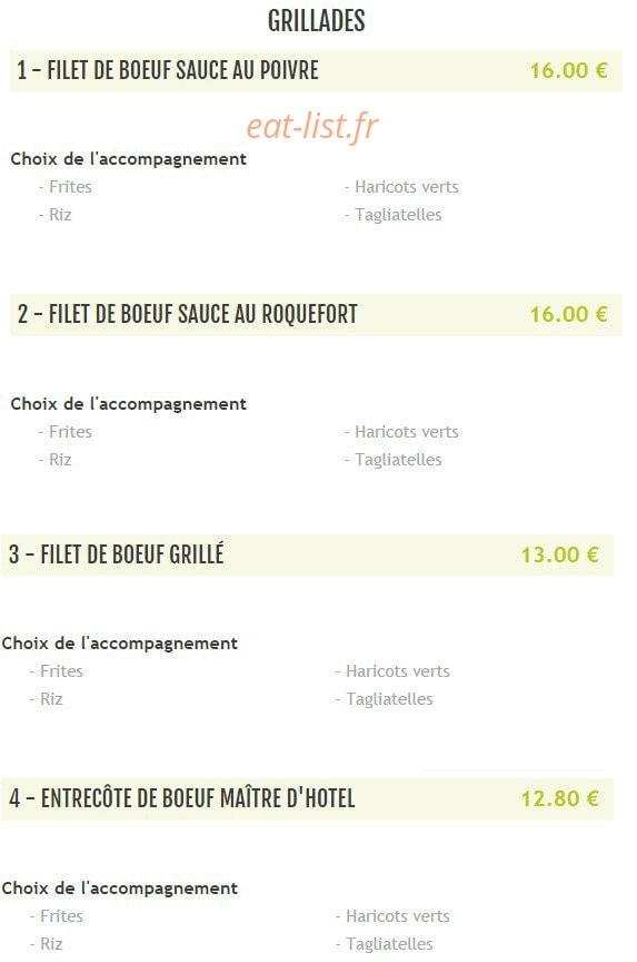 Restaurant de guise — carte page 4