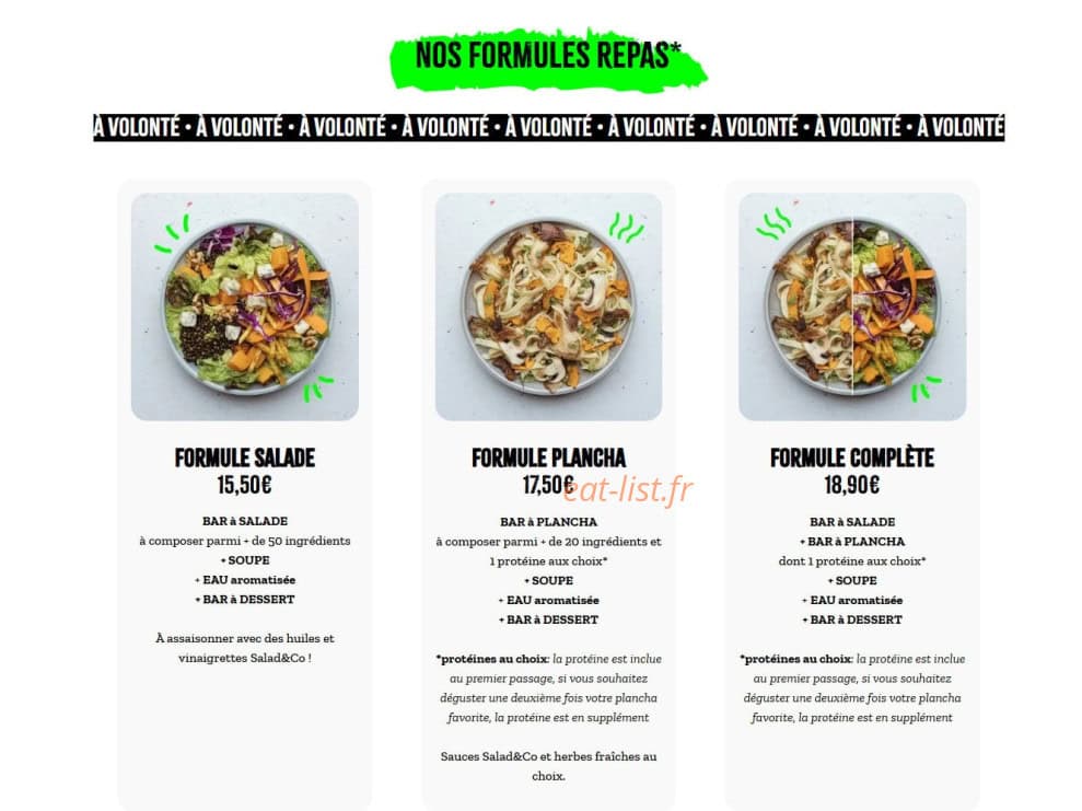Salad&Co — carte page 2