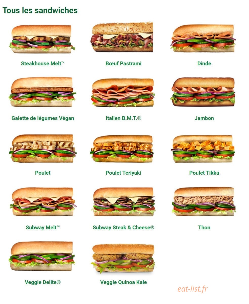 Subway — carte page 1