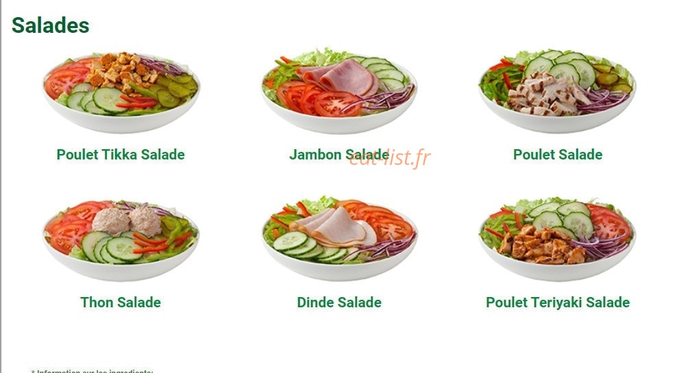 Subway — carte page 3