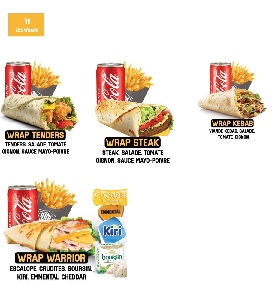 Warrior Burger — carte page 3
