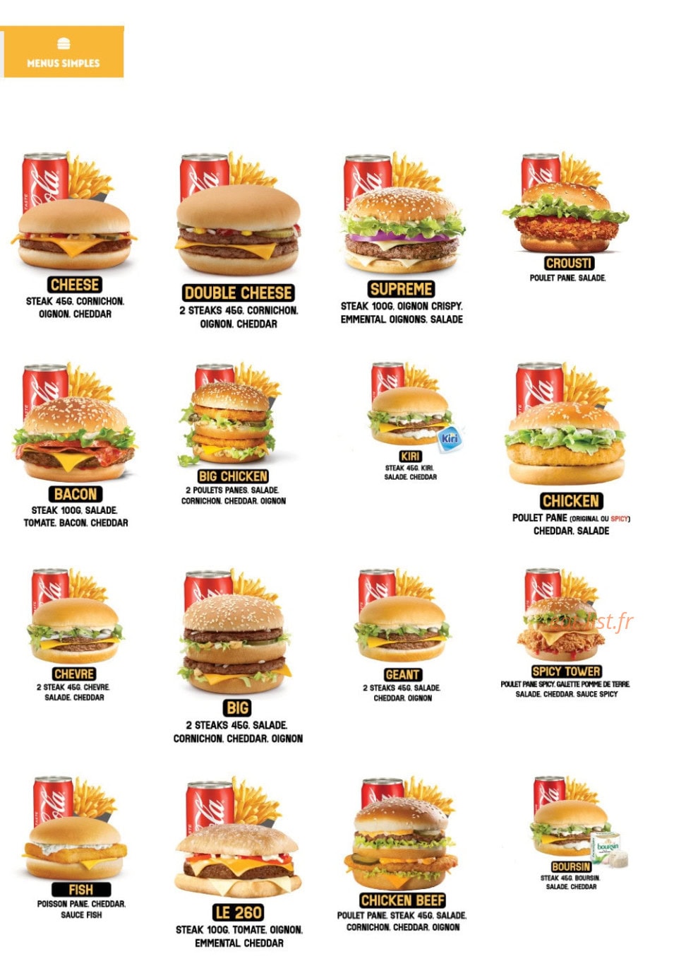 Warrior Burger — carte page 2