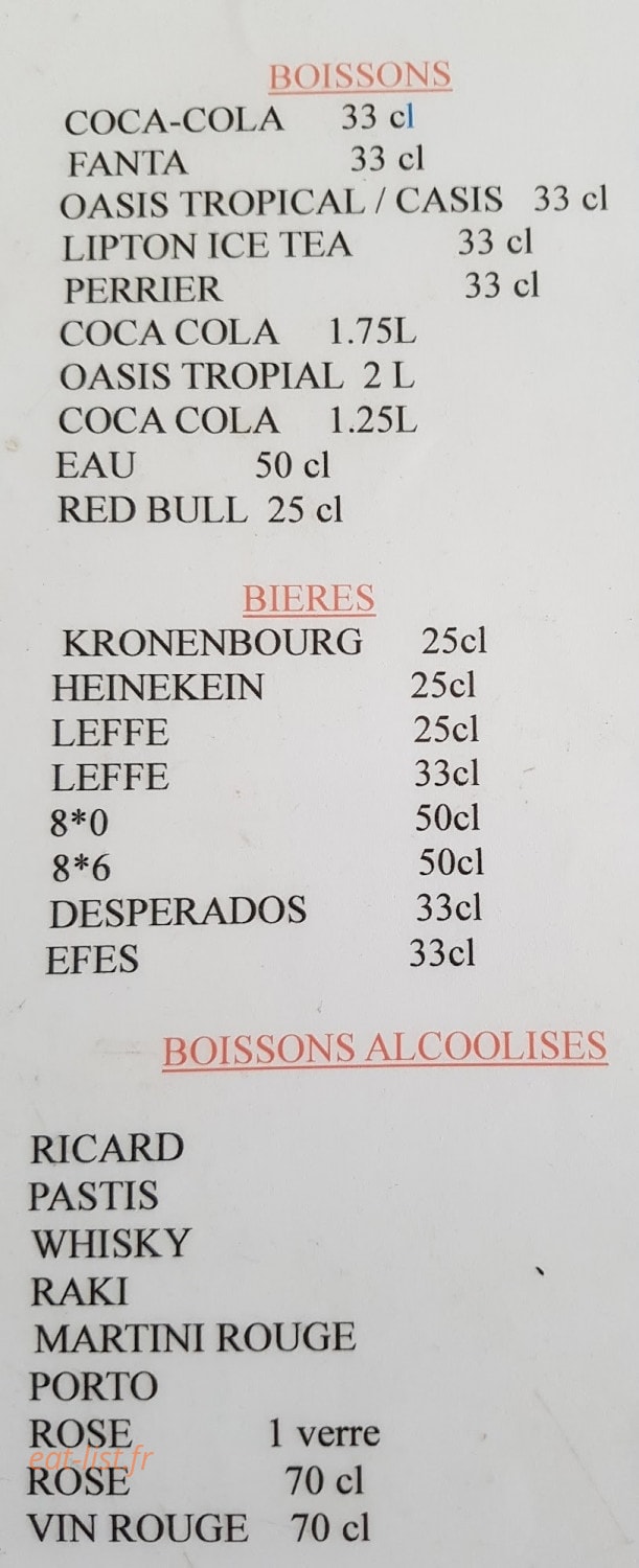 Au Bon Kebab — carte page 4