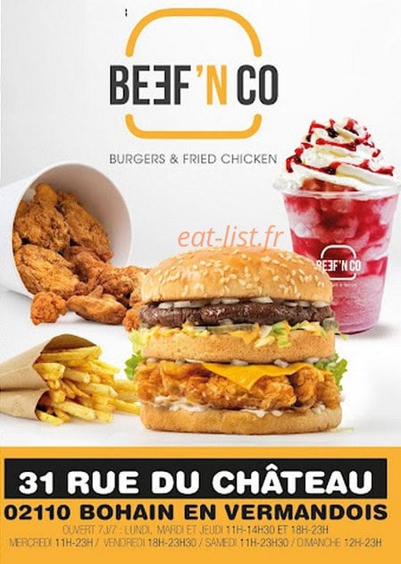 Beef'nCo — carte page 1