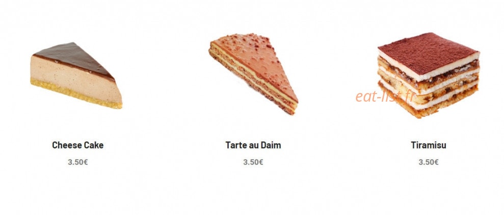 Carte et menu de Pizz'Wich à Bohain en Vermandois — Les desserts