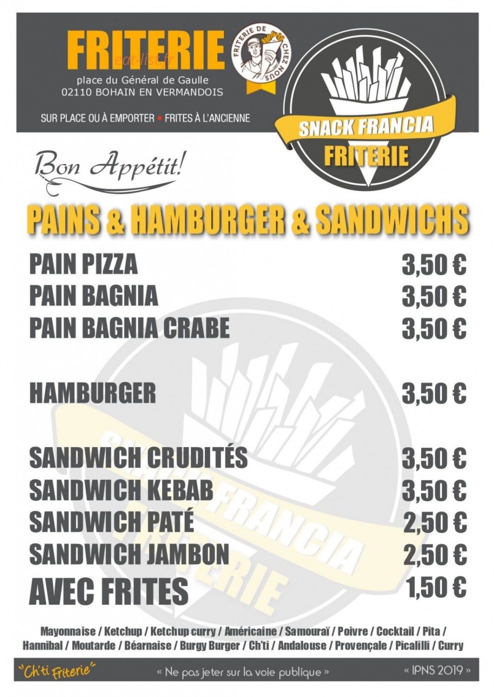 Snack Francia — carte page 4
