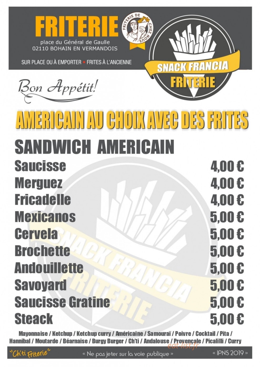 Snack Francia — carte page 3