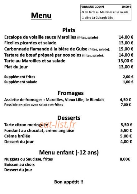 La buvette du Familistère — carte page 1