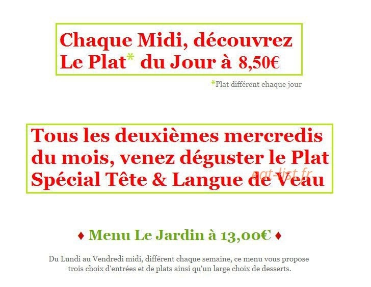 Le Jardin — carte page 1